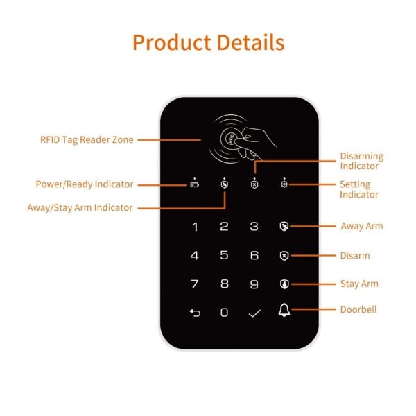 Clavier d'Alarme Tactile Sans Fil - Imagen 3
