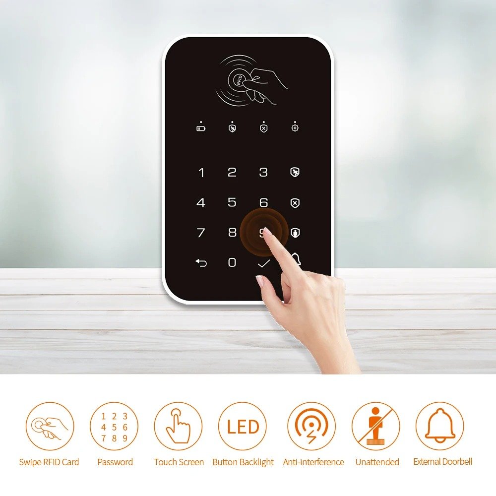 Teclado de alarma táctil inalámbrico